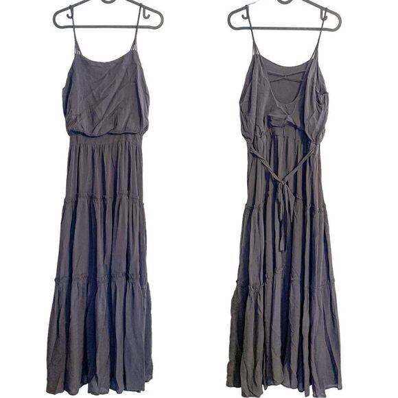 Free People Tiered Maxi Dress in Dark Grey XS - Picture 4 of 8